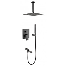 Душевая система для ванны Grocenberg GB5089BL-2, чёрный матовый фото 