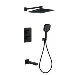 Душевая система для душа с термостатом Grocenberg GB5050BL, чёрный матовый фото 