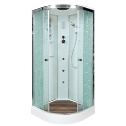 Гидробокс Avacan 90x90 см EM1590GM+EL, хром/узор (безсиликоновая сборка) фото 