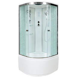 Душевая кабина Avacan 100x100 см EM4510EL, хром/узор (безсиликоновая сборка) фото 