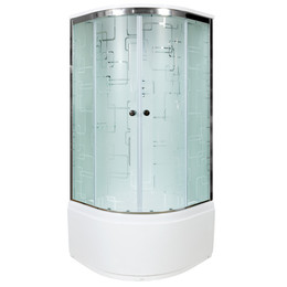 Душевая кабина Avacan 80x80 см EM4580, хром/узор (безсиликоновая сборка) фото 