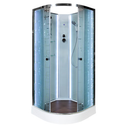 Душевая кабина Avacan 100x100 см EM1510NLED, хром/узор (безсиликоновая сборка) фото 