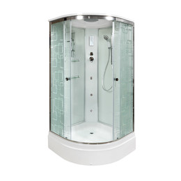 Гидробокс Avacan 100x100 см EM2710GM+EL, хром/узор (безсиликоновая сборка) фото 