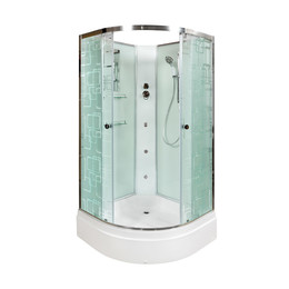 Гидробокс Avacan 100x100 см EM2710NGM, хром/узор (безсиликоновая сборка) фото 