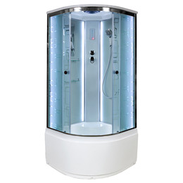 Душевая кабина Avacan 100x100 см EM4510LED, хром/узор (безсиликоновая сборка) фото 