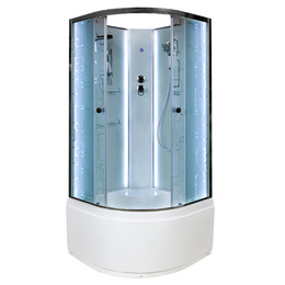 Душевая кабина Avacan 100x100 см EM4510NLED, хром/узор (безсиликоновая сборка) фото 