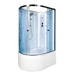 Душевая кабина Avacan 110x80 см EM4511RNLED, хром/узор (безсиликоновая сборка) фото 