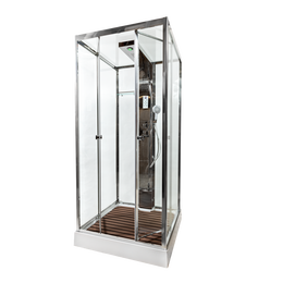 Гидробокс Avacan 100x100 см Z111STEAM, хром/прозрачное (безсиликоновая сборка) фото 