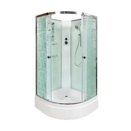 Душевая кабина Avacan 110x110 см EM3011N, хром/узор (безсиликоновая сборка) фото 