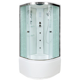 Гидробокс Avacan 110x110 см EM5011GM+EL, хром/узор (безсиликоновая сборка) фото 