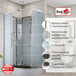 Душевая кабина Avacan 120x80 см EM2812LN, хром/матовое (безсиликоновая сборка) фото 