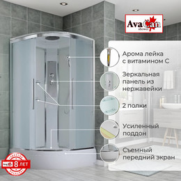 Душевая кабина Avacan 80x80 см EM3080, хром/матовое (безсиликоновая сборка) фото 