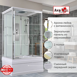 Душевая кабина Avacan 120x90 см V5012, хром/прозрачное (безсиликоновая сборка) фото 