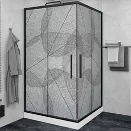 Душевое ограждение Avacan (100-110)х(100-110) см KB100MT, чёрный/матовое фото 
