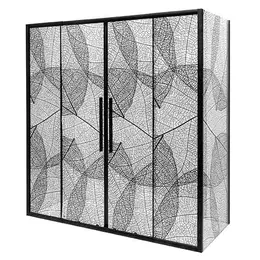 Душевое ограждение Avacan (190-210)х100 см FB2-190-SB100, чёрный/узор фото 