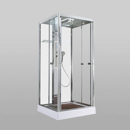 Гидробокс Avacan 100x100 см Z1910LEDMT, хром/прозрачное (безсиликоновая сборка) фото 