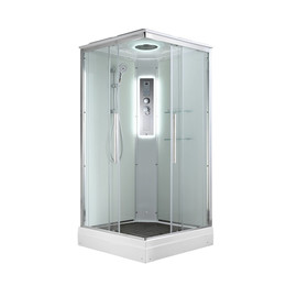 Гидробокс Avacan 100x100 см K2010LED, хром/прозрачное (безсиликоновая сборка) фото 