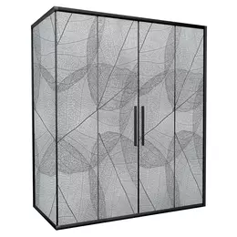 Душевое ограждение Avacan (190-210)х100 см FB2-190-SB100MT, чёрный/матовое фото 