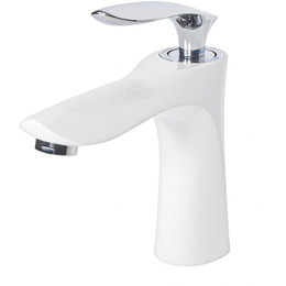 Смеситель для раковины Grocenberg GB2001WC, белый хром фото 