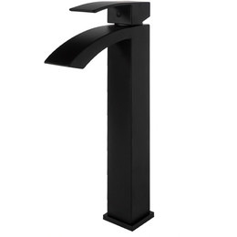 Смеситель для умывальника высокий Grocenberg GB3007BL, чёрный матовый фото 