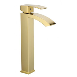 Смеситель для умывальника высокий Grocenberg GB3007GO, золото фото 