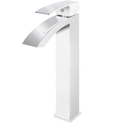 Смеситель для умывальника высокий Grocenberg GB3007WC, белый хром фото 