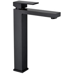 Смеситель для умывальника высокий Grocenberg GB3008BL, чёрный матовый фото 