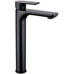 Смеситель для умывальника высокий Grocenberg GB3009BL, чёрный матовый фото 