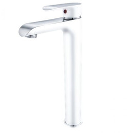 Смеситель для умывальника высокий Grocenberg GB3010WC, белый хром фото 