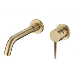 Смеситель для раковины настенный Grocenberg GB511MG (со скрытой частью) матовое золото фото 
