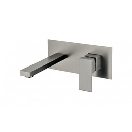 Смеситель для раковины настенный Grocenberg GB588BG (со скрытой частью) графит фото 