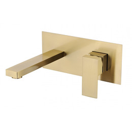 Смеситель для раковины настенный Grocenberg GB588BR (со скрытой частью) бронза фото 