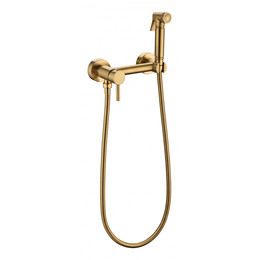 Набор для гигиенического душа Grocenberg GB103N-GL, золотой брашированный фото 