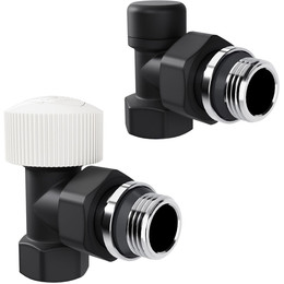 Вентиль термостатический угловой Royal Thermo Design 1/2"М30х1,5 RATVDU11212BL, чёрный фото 