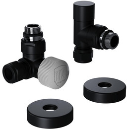 Вентиль термостатический трехосевой Royal Thermo Design Pro 15мм М30х1,5 RATVXT11215BL, чёрный фото 