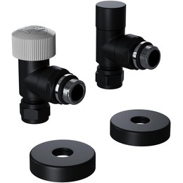 Вентиль термостатический угловой Royal Thermo Design Pro 15мм М30х1,5 RATVXU11215BL, чёрный фото 