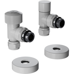 Вентиль термостатический угловой Royal Thermo Design Pro 15мм М30х1,5 RATVXU11215WH, белый фото 