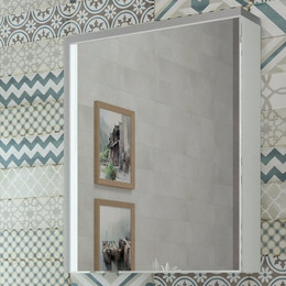 Зеркало-шкаф EvaGold Chelsea 56 см EG010108, белый матовый/дуб капучино фото 