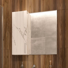 Зеркало-шкаф EvaGold Era 70 см EG010187, белый мрамор фото 