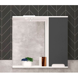 Зеркало-шкаф EvaGold Vesta 75 см EG010227, графит софт тач фото 