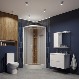 Душевая кабина EvaGold 90х90 см EG210002, белый/прозрачная фото 