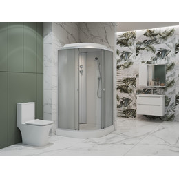 Душевая кабина EvaGold 100х100 см EG210005, хром/рифленое фото 