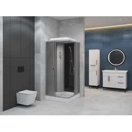 Душевая кабина EvaGold 100х100 см EG210006, хром/рифленое фото 