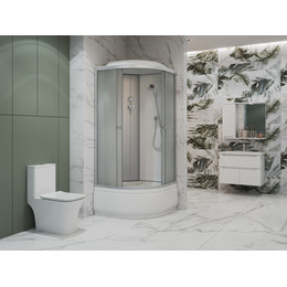 Душевая кабина EvaGold 90х90 см EG210007, хром/матовое фото 