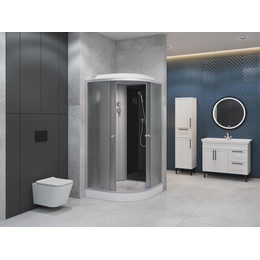 Душевая кабина EvaGold 100х100 см EG210009, хром/рифленое фото 