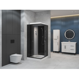 Душевая кабина EvaGold 90х90 см EG210016, чёрный матовый/тонированное фото 