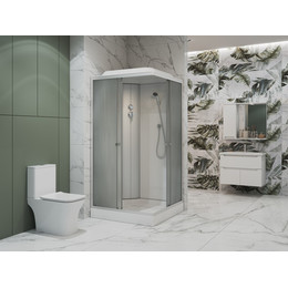 Душевая кабина EvaGold 90х90 см EG210017, хром/рифленое фото 