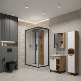 Душевое кабина EvaGold 120x80 см EG210021, чёрный/прозрачное фото 