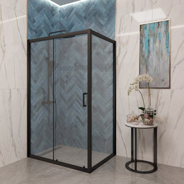 Душевое ограждение EvaGold 120х80 см EG220025, чёрный/прозрачное фото 