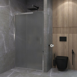 Душевая дверь EvaGold 140 см EG220052, хром/рифленое фото 